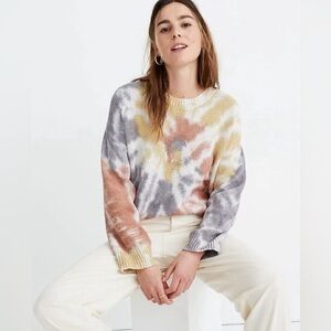 MADEWELL Colorful Tie Dye Westford Pullover Sweater M